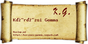 Körözsi Gemma névjegykártya